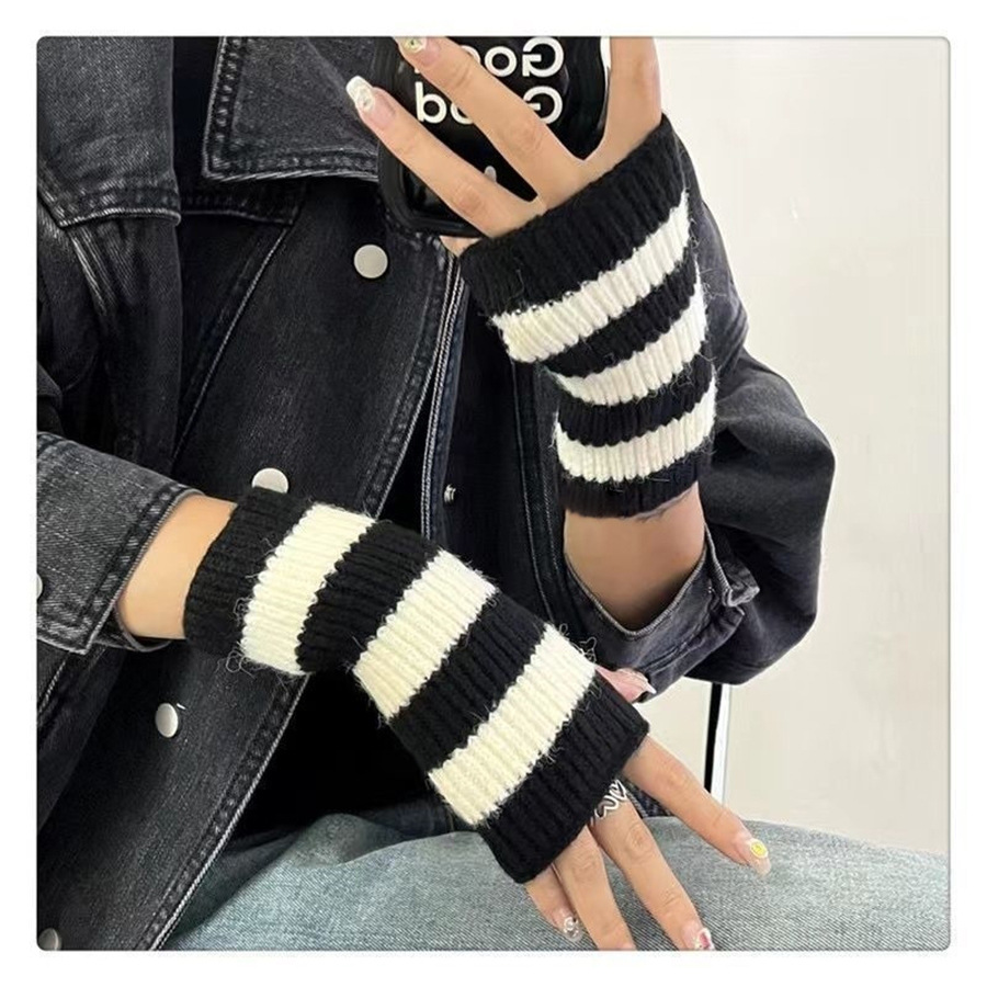Fingerless Glove Knit - Y2k-Accessoires Kälteresistente Warme Winter-Strickhandschuhe Ohne Finger