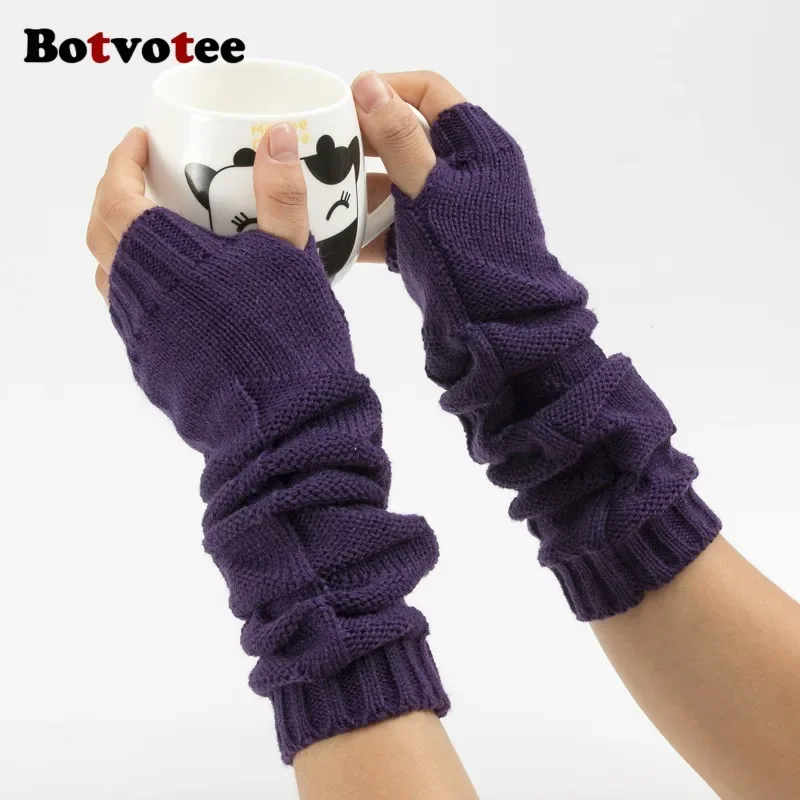 Fingerless Glove Knit - Botvotee Y2k Grob Gestrickte Armwärmer Fingerlose