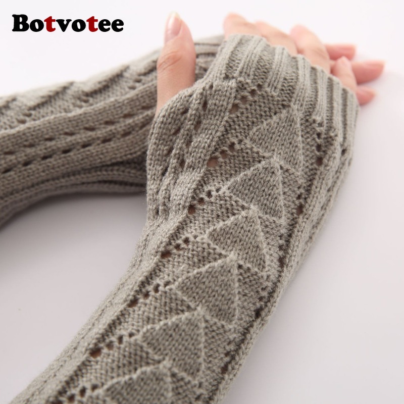 Botvotee für Damen Winter Stri – Fingerless Glove Knit Bewertung und Preis