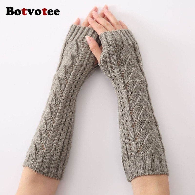 Botvotee für Damen Winter Stri – Fingerless Glove Knit Bewertung und Preis