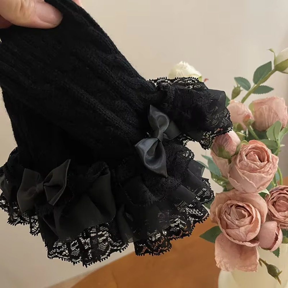 1 Paar Spitzenrüschen-Handschu – Fingerless Glove Knit Bewertung und Preis