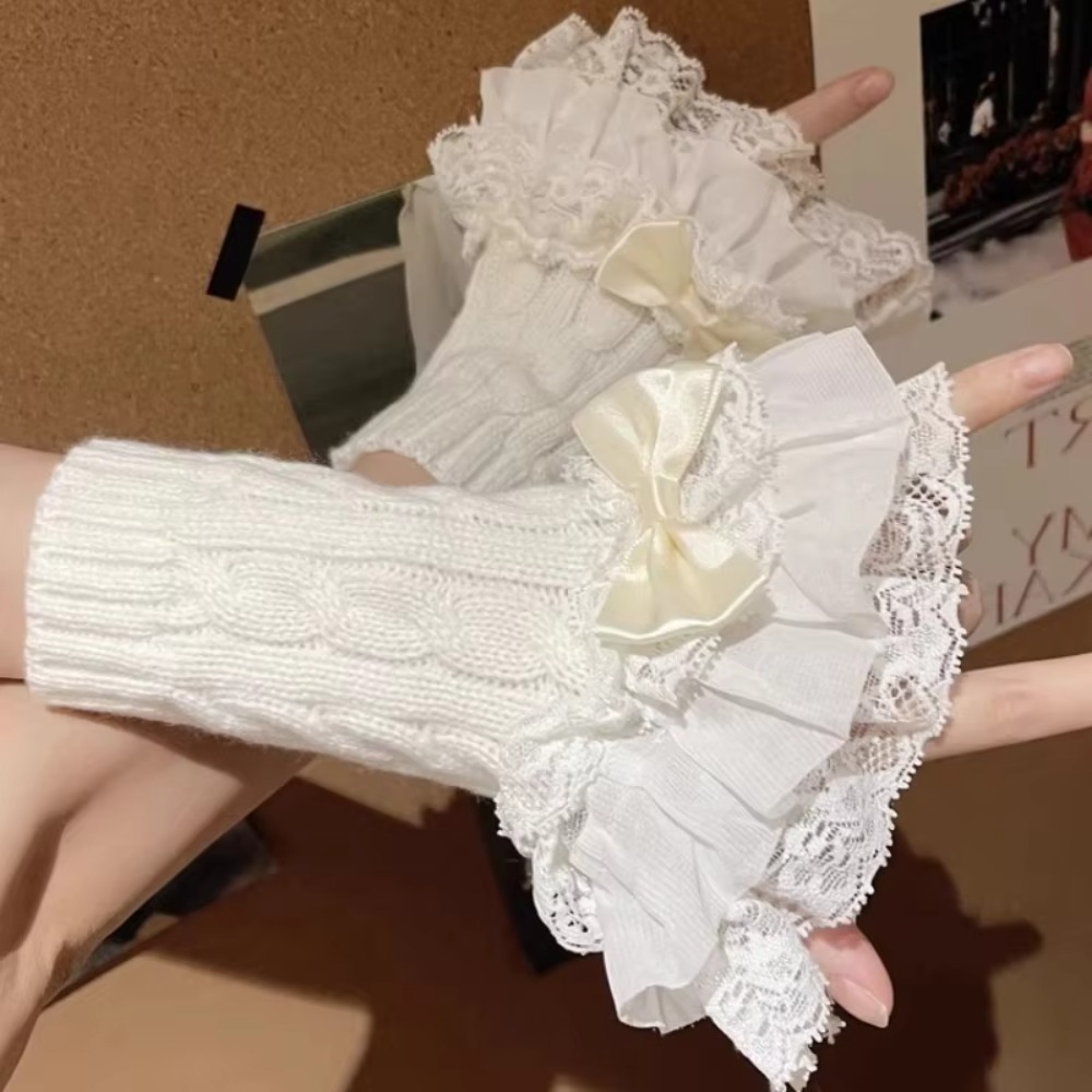 1 Paar Spitzenrüschen-Handschu – Fingerless Glove Knit Bewertung und Preis