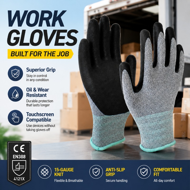 15-Nadel Polyester-Nitril-Besc – Nitrile Mechanic Glove Bewertung und Preis