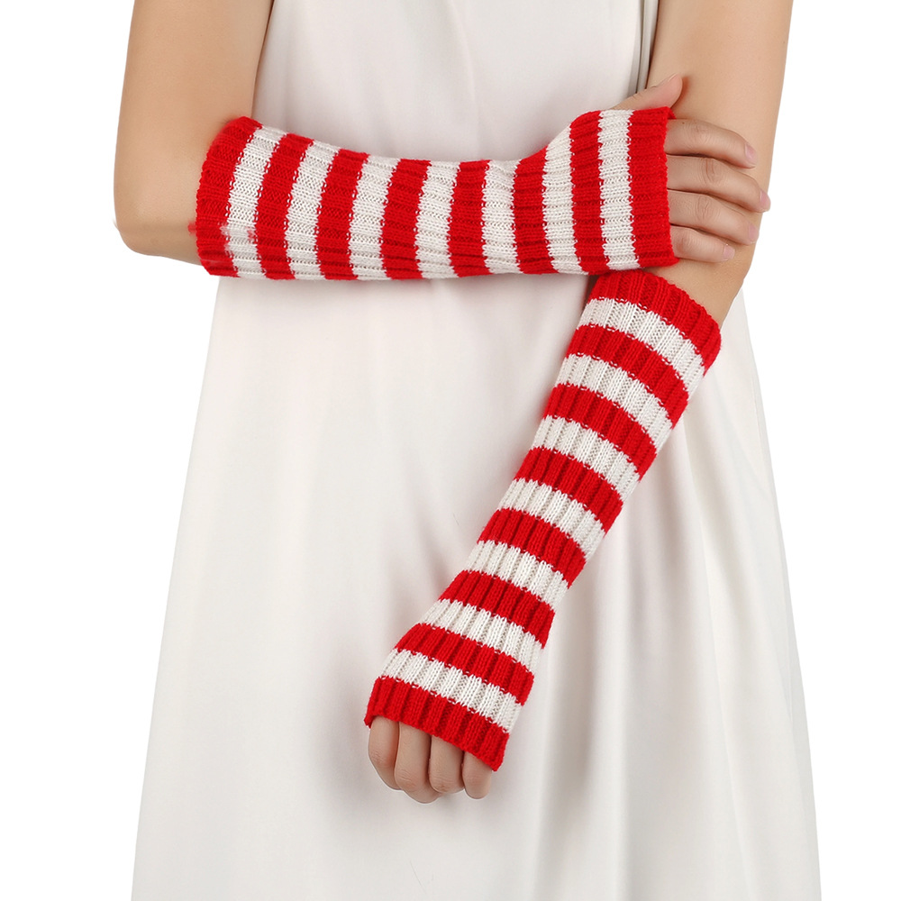 Y2K Gestreifte Fingerlose Armw – Fingerless Glove Knit Bewertung und Preis