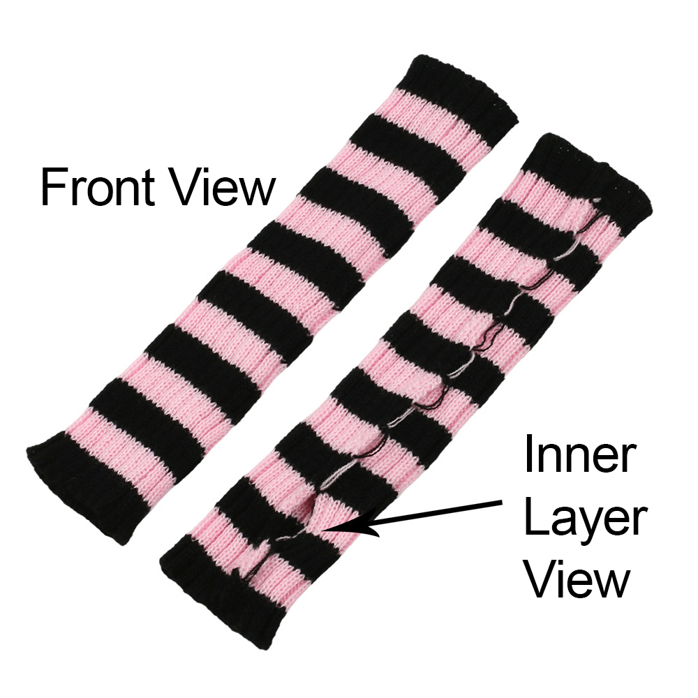 Y2K Gestreifte Fingerlose Armw – Fingerless Glove Knit Bewertung und Preis